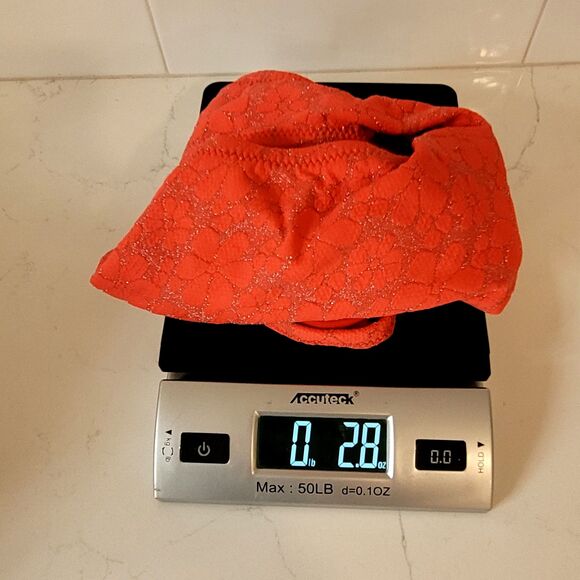 Jessica Simpson High Waisted Bikini Bottom Womens M Orange Mandarin Floral Swim - Picture 11 of 11